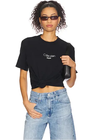 Calvin Klein Acid Wash 20S Cotton Tee in - Black. Size L (also in M, S, XL/1X).
