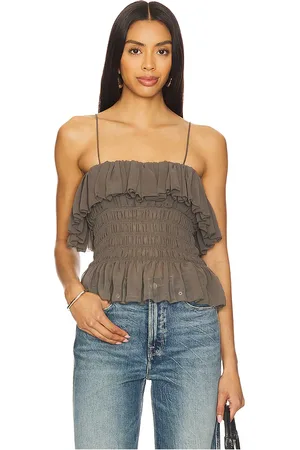 RONNY KOBO Alexi Top in - Charcoal. Size L (also in M, S, XS).