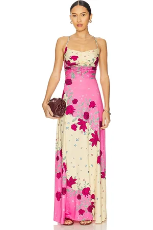 Agua Bendita X REVOLVE Arista Maxi Dress in - Pink,Cream. Size L (also in M, S, XS).