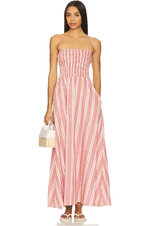 FAITHFULL THE BRAND Lida Maxi Dress in - Coral. Size L (also in M, S, XL, XS).