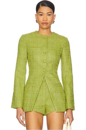 Amanda Uprichard X REVOLVE Berlin Jacket in - Green. Size L (also in M, S, XL, XS).