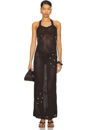 SIEDRES Essens Dress in - Chocolate. Size L (also in M, S, XS).