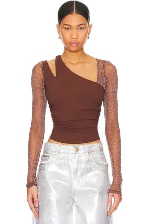 Free People X REVOLVE Janelle Layered Top in - Chocolate. Size M (also in XS).