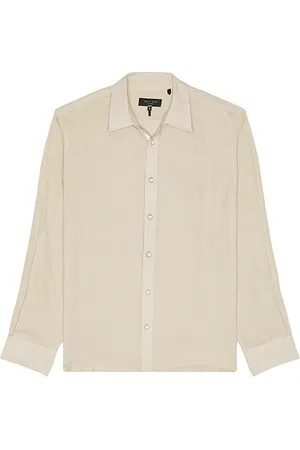 RAG&BONE Finch Gauze Stripe Shirt in - Grey. Size L (also in M, XL/1X).