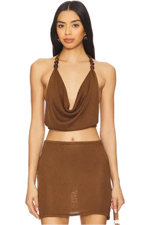 Flook the Label Jayla Top in - Brown. Size L (also in M, XL).