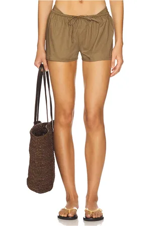 Montce Low-Rise Drawstring Shorts in - Olive. Size L (also in M, S, XL, XS).
