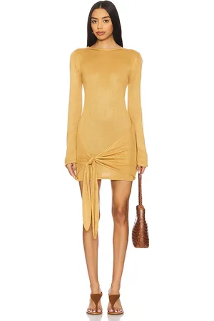 Flook the Label Soraya Dress in - Lemon. Size L (also in M, S, XL, XS).