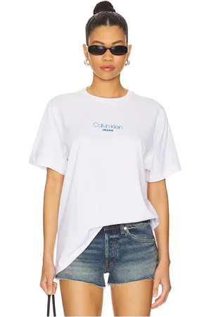 Calvin Klein Acid Wash 20S Cotton Tee in - White. Size L (also in M, S, XL/1X).