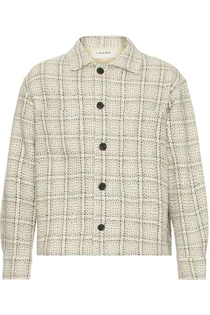 Frame Flannel Overshirt Jacket in - White. Size M (also in XL).