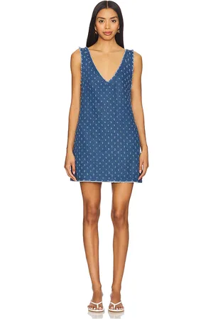 JBQ Emily Dress in - Blue. Size L (also in M, S, XS).