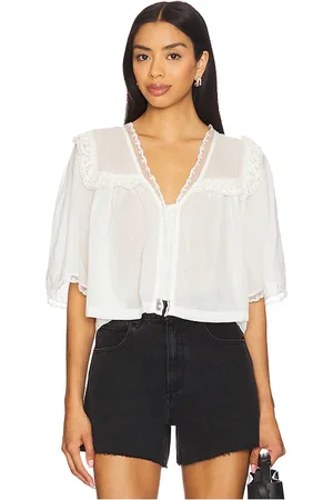 Free People Luna Top in - White. Size L (also in M, S, XL, XS).
