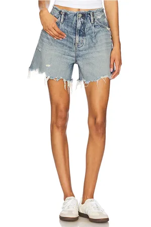 Moussy Ludlow No Belt Shorts in - Blue. Size 23 (also in 25, 26, 28, 32).