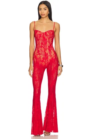 Norma Kamali Underwire Fishtail Jumpsuit With Bodysuit in - Red. Size M (also in S, XL, XS).