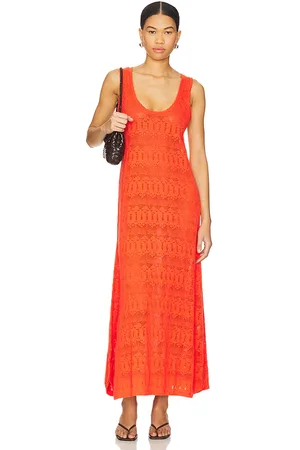 SPELL Siesta Maxi Dress in - Red. Size L (also in M, S, XS).