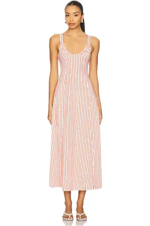 WeWoreWhat Ruched Cup Midi Dress in - Red. Size 0 (also in 00, 10, 12, 2, 4, 6, 8).