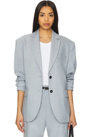 ANINE BING Quinn Blazer in - Baby Blue. Size L (also in M, S, XS).