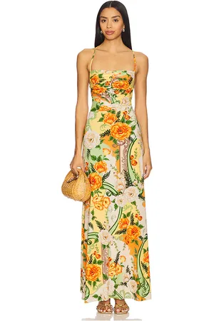 Agua Bendita Arista Ete Dress in - Orange,Green. Size M (also in S).