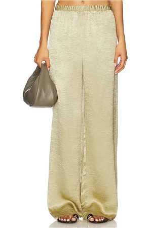 ENZA COSTA X REVOLVE Satin Textured Pant in - Sage. Size 1 (also in 2, 3).