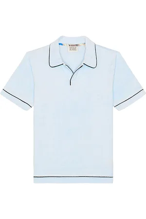 Scotch&Soda Toweling Relaxed Fit Polo in - Baby Blue. Size L (also in M, S, XL/1X).