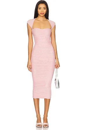 SER.O.YA Kylie Midi Dress in - Blush. Size L (also in M, S, XL, XS).