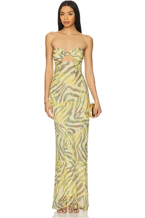 Runaway The Label Midal Maxi Dress in - Cream,Green. Size L (also in M, S, XL, XS).