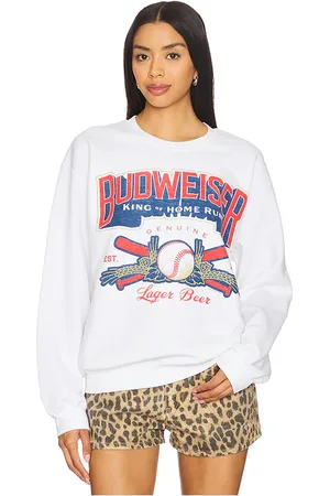 Junk Food Budweiser Kings Of Homeruns Fleece in - Ivory. Size M (also in S, XL/1X, XS).