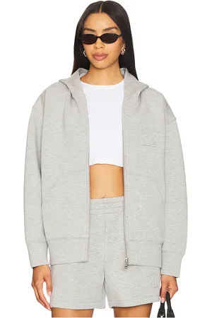 ANINE BING Bond Zip Up Hoodie in - Grey. Size L (also in M, S, XS).