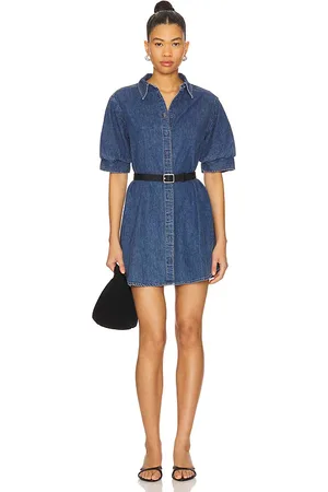 Frame The Play Dress in - Blue. Size L (also in M, S, XL, XS).