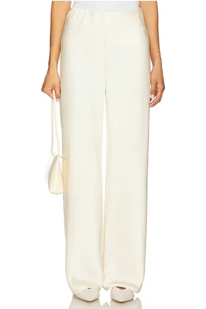 Vince Fluid Bias Pant in - Cream. Size L (also in M, S, XL, XS).