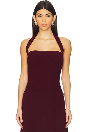 Lisa Yang Liana Top in Burgundy in - Burgundy. Size 1 (also in 2).