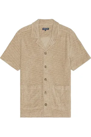 Frescobol Carioca Paco Copacabana Jacquard Terry Shirt in - Brown. Size M (also in XL/1X).