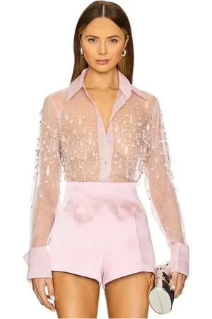 Retrofete Aubriella Embellished Shirt in - Rose. Size M (also in XS).