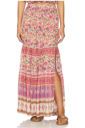 SPELL Elysian Maxi Skirt in - Neutral. Size L (also in M, S, XL, XS).