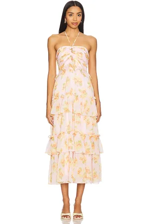 LIKELY Wilda Dress in - Blush,Orange. Size 0 (also in 00, 10, 2, 4, 6, 8).