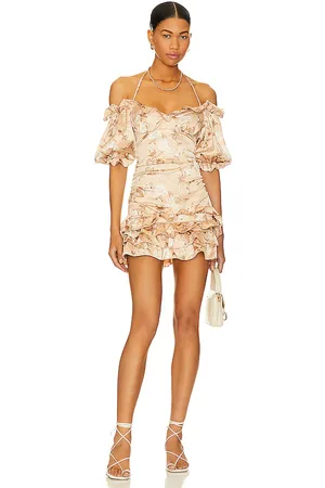 MAJORELLE Marbella Mini Dress in - Beige. Size S (also in XXS).
