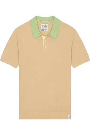 Scotch&Soda Structured Polo in - Brown. Size L (also in M, S, XL/1X).