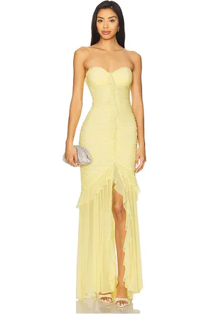 MAJORELLE Giules Gown in - Yellow. Size M (also in S, XL, XS).