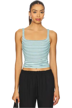 LnA Abby Ribbed Tank in - Teal. Size L (also in M, S, XL, XS).
