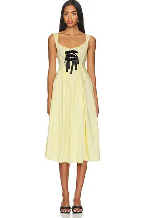 yuhan wang Bow Tied Dress in - Lemon. Size M (also in S).