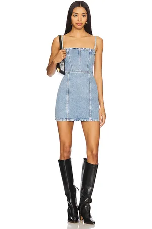 Icon Denim Judy Mini Dress in - Blue. Size L (also in M, S, XL, XS).