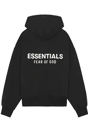 FEAR OF GOD Classic Fit Fleece Hoodie in - Black. Size L (also in M, S, XL, XS, XXL).