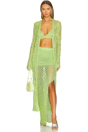 SER.O.YA Allison Crochet Cardigan in - Green. Size M/L (also in XS/S).
