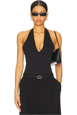 GOOD AMERICAN Scuba Halter Bodysuit in - Black. Size L (also in M, S, XXL/2X, XXXL/3X, XXXXL/4X).