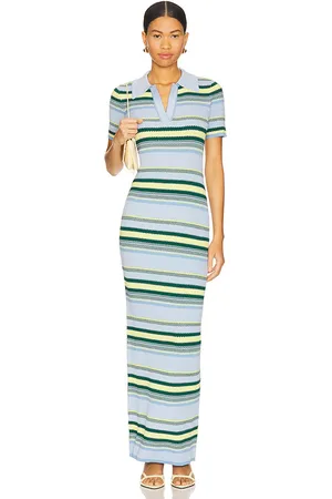 MONSE Striped Maxi Dress in - Blue. Size L (also in M, S, XS).