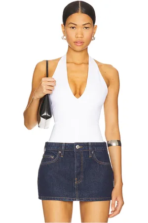 GOOD AMERICAN Scuba Halter Bodysuit in - White. Size L (also in M, S, XL/1X, XS, XXL/2X, XXXL/3X, XXXXL/4X).