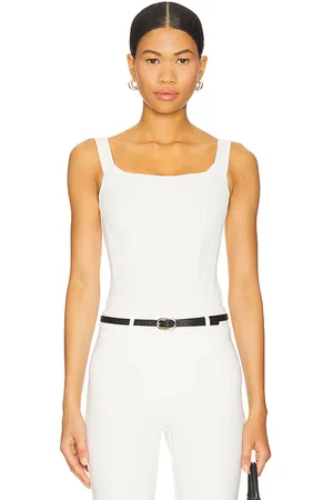 GOOD AMERICAN Scuba Corset Bodysuit in - Ivory. Size L (also in M, S, XL/1X, XS, XXL/2X, XXXL/3X, XXXXL/4X).