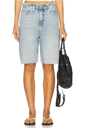 GOOD AMERICAN Good Standard Bermuda Shorts in - Blue. Size 0 (also in 00, 10, 12, 14, 16, 18, 2, 20, 22, 24, 4, 6, 8).