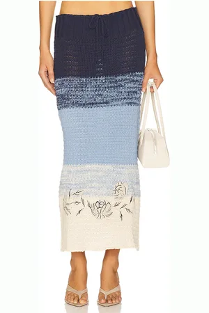 Agua Bendita X REVOLVE Mira Skirt in - Navy. Size L (also in M, S, XS).