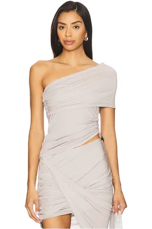 Helmut Lang Asymmetric Protect Top in - Light Grey. Size L (also in M, S, XS).