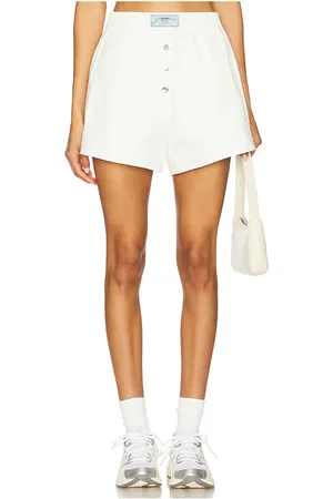 Ganni X REVOLVE Linen Elasticated Shorts in - Ivory. Size 34 (also in 36, 38, 40).